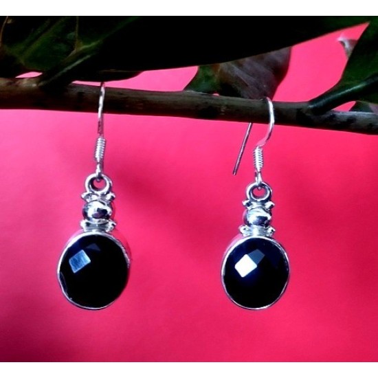 Bijoux Onyx  argent - Boucles d Oreilles indiennes Onyx,Boucles d Oreilles indiennes